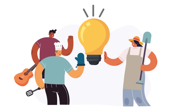 Teamwork Illustration mit Menschen