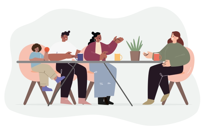 Teamwork Illustration mit Menschen