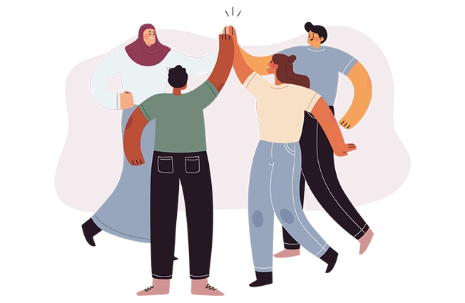 Teamwork Illustration mit Menschen